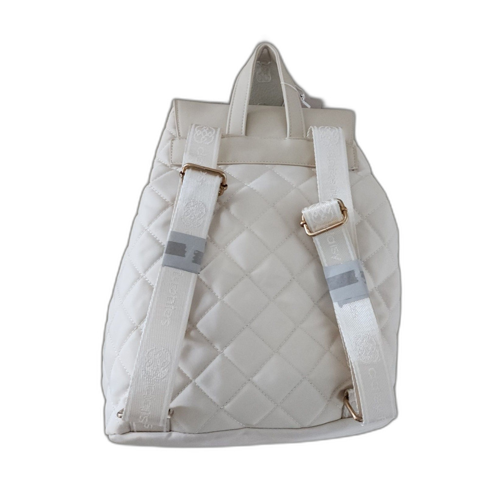 NWT Daisy Fuentes Roxy Quilted Backpack Cream/Birch Gold Hardware - Picture 2 of 6